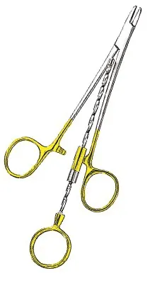 Sklar - 21-9050 - Wire Twister Sklar Corwin 6 Inch Flat, Blunt Tip, Wire Forceps, Straight Curvature, Cross-serrated, Finger Rings/3 Gold Rings Handles Or Grade