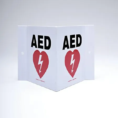 Accuform Signs - Projection - PSP609 - Wall Sign First Aid Sign Projection Aed W/symbol