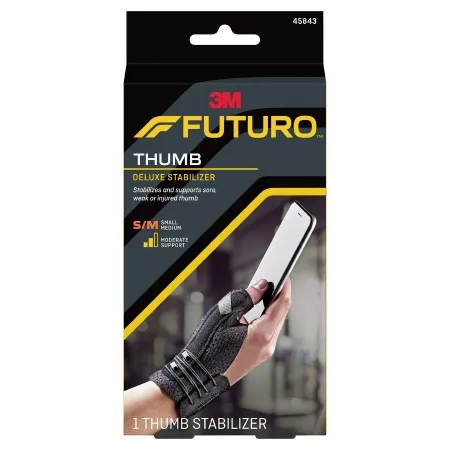 3M - 3M Futuro Deluxe - 05113119855 - Thumb Stabilizer 3M Futuro Deluxe Adult Small / Medium Lacing System Left or Right Hand Black