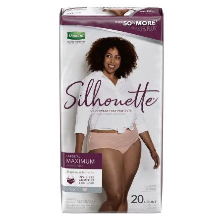 Kimberly Clark - Depend Silhouette - 50977 - Female Adult Absorbent Underwear Depend Silhouette Pull On with Tear Away Seams Large / X-Large Disposable Heavy Absorbency