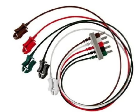Cardinal Health - 31286084A - Kendall Model D 1340 DIN Unshielded Reusable EKG Cable With 6 Pin Round Connector, 3 Lead.