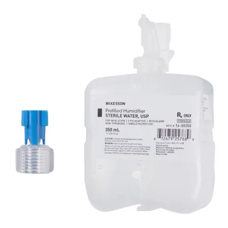 McKesson - 16-00350 - McKesson Humidifier Bottle with Adapter 350 mL Sterile Water Universal
