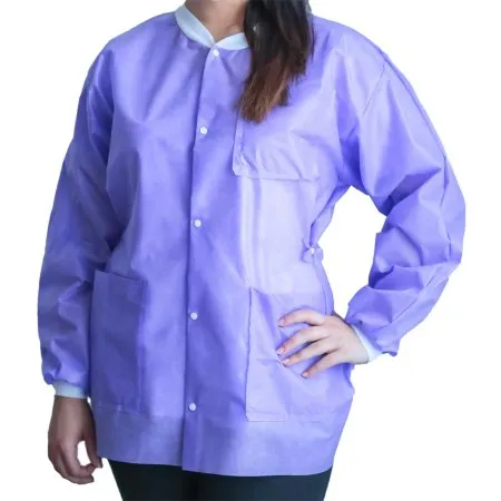 Dukal - UGJ-6504-M - FitMe Lab Jacket FitMe Purple Medium Hip Length Disposable