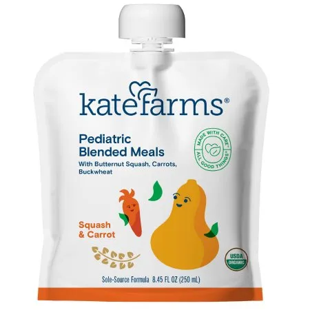 Kate Farms - 811112030119 - Kate Farms Pediatric Blended Meals, Squash & Carrot, 8.45 Fl Oz (250 Ml)