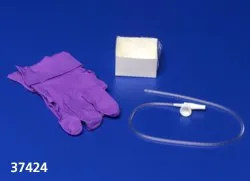 Cardinal Health - Argyle - 31479 - Covidien  Suction Catheter Mini Soft Kit, 14 fr. With Safe T Vac Valve, Blue Nitrile Latex free Exam Glove, Pop up Solution Cup, Sterile