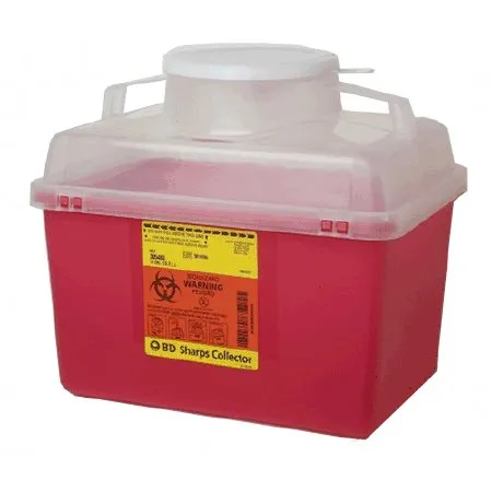 BD Becton Dickinson - BD - 305480 -  Sharps Container  Red Base 11 1/2 H X 12 4/5 W X 8 4/5 D Inch Vertical Entry 3.5 Gallon