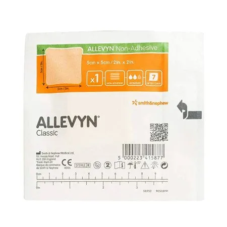 Smith & Nephew - Allevyn - 66027643 -  Foam Dressing  2 X 2 Inch Without Border Film Backing Nonadhesive Square Sterile