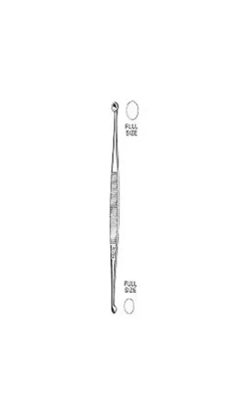 Integra Lifesciences - Miltex - 21-322 - Bone Curette Miltex Williger 5-1/2 Inch Length Double-ended Handle 3 mm Tip / 4 mm Tip Oval Cup Tip