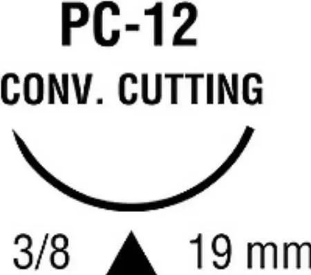 Covidien - Monosof~Dermalon - SN-1994 - Nonabsorbable Suture With Needle Monosof~dermalon Nylon Pc-12 3/8 Circle Conventional Cutting Needle Size 4 - 0 Monofilament
