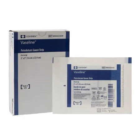 Cardinal - Vaseline - From: 8884423600 To: 8884426600 -  Petrolatum Impregnated Dressing  Rectangle 3 X 9 Inch Sterile