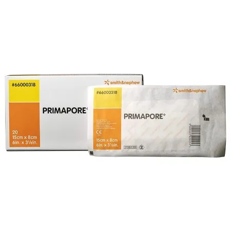 Smith & Nephew - Primapore - From: 66000317 To: 66000318 -  Adhesive Dressing  3 1/8 X 6 Inch Rectangle Sterile