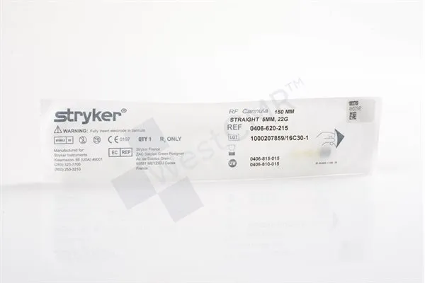 Stryker - 406-620-215 - STRYKER CANNULA 150MM 22G 5.0MM (EACH)