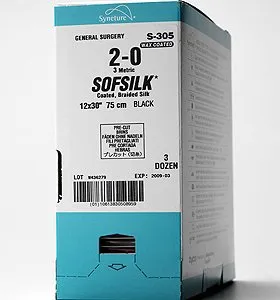 Covidien - Sofsilk - S-194 - Nonabsorbable Suture Without Needle Sofsilk Silk Braided Size 3-0