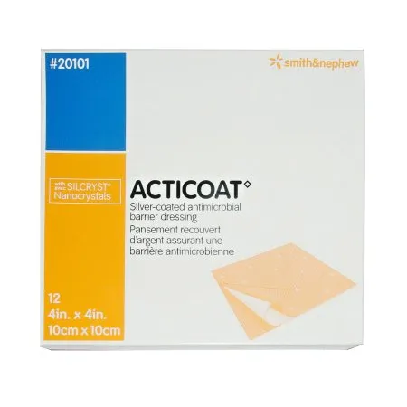 Smith & Nephew - Acticoat - 20101 -  Silver Barrier Dressing  4 X 4 Inch Square Sterile