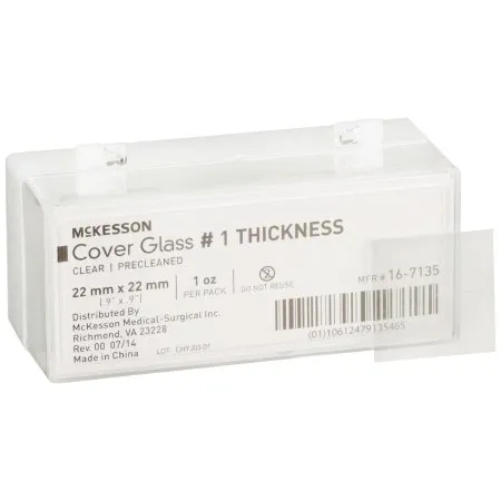 McKesson - 16-7135 - Cover Glass Square No. 1 Thickness 22 X 22 mm