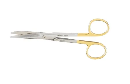 Integra Lifesciences - Miltex - 5-122TC - Dissecting Scissors Miltex Mayo 5-1/2 Inch Length Or Grade German Stainless Steel / Tungsten Carbide Nonsterile Finger Ring Handle Straight Beveled Blades Blunt Tip / Blunt Tip