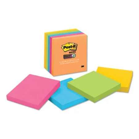 Post-it Notes Super Sticky - MMM-6545SSUC - Pads In Energy Boost Collection Colors, 3 X 3, 90 Sheets/pad, 5 Pads/pack