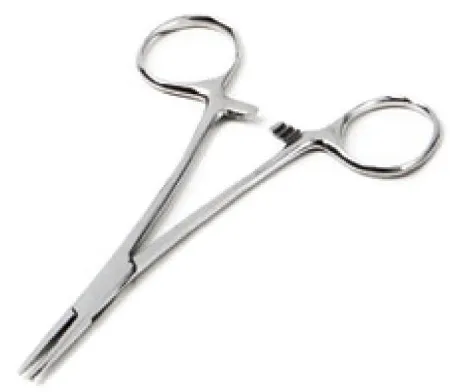 American Diagnostic - ADC - 310 - Hemostatic Forceps ADC Kelly 5-1/2 Inch Length Floor Grade Stainless Steel NonSterile Ratchet Lock Finger Ring Handle Straight Serrated Jaws