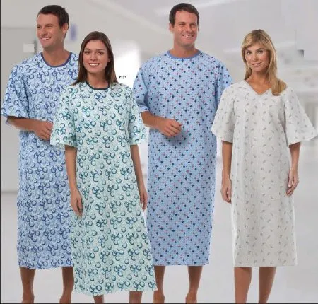 Fashion Seal Uniforms - 719-NS - Patient Exam Gown One Size Fits Most Blue Optix Print Reusable