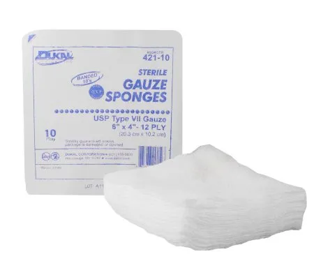 Dukal - 421-10 - Gauze Sponge, Sterile, 12 Ply, Tray