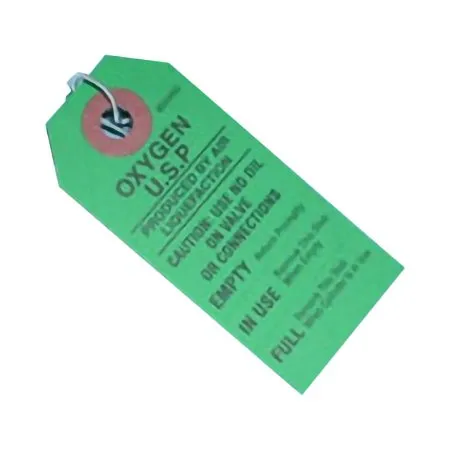 Mada Medical Products - 900450 - Warning Tag For Oxygen Tank Green Paper 1 Each