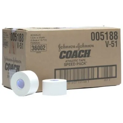 J&J - Coach - 10381370051883 - Athletic Tape Coach White 1-1/2 Inch X 15 Yard Cotton Backcloth NonSterile