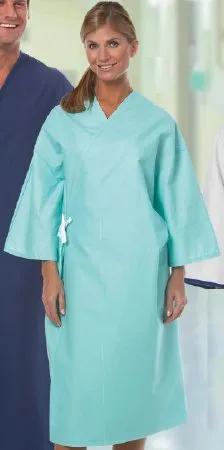 Fashion Seal Uniforms - 622-NS - Patient Exam Gown One Size Fits Most Aqua Reusable