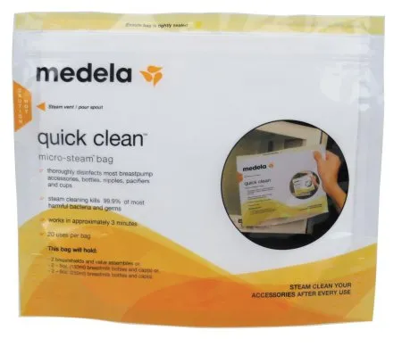 Medela - 87024NA - Quick Clean Micro Steam Bags Quick Clean For Breast Pump Accessories