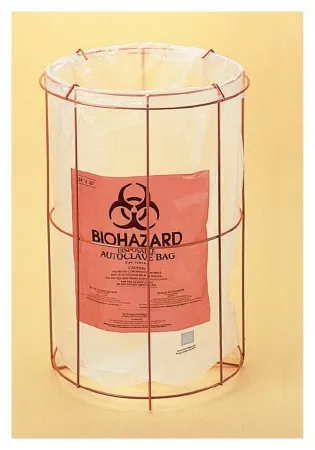 Fisher Scientific - Poxygrid - 0181510A - Biohazard Bag Holder Poxygrid 20.5 Inch, Orange, Epoxy-coated Wire