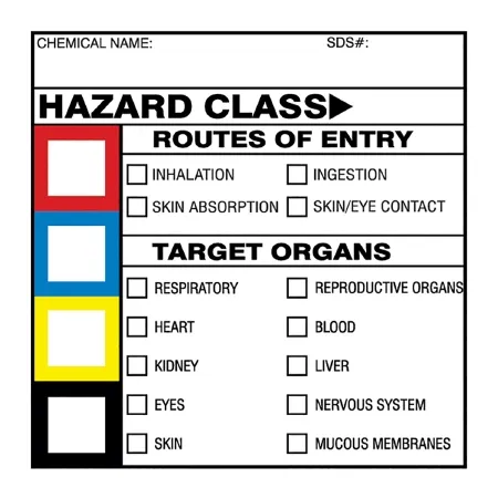 Medical Safety Systems - WorkSafe - 510-51020100 - Pre-printed Label Worksafe Warning Label Blue / Red / White / Yellow Hazard Class / Symbol Color Block Biohazard 2 X 2 Inch