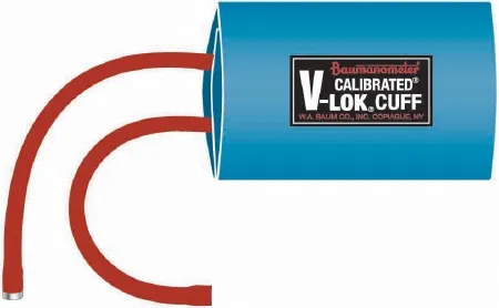 W.A. Baum - Calibrated V-Lok - 1881NL - Reusable Blood Pressure Cuff Calibrated V-lok 18 To 26 Cm Arm Polyester Fabric Cuff Small Adult Cuff