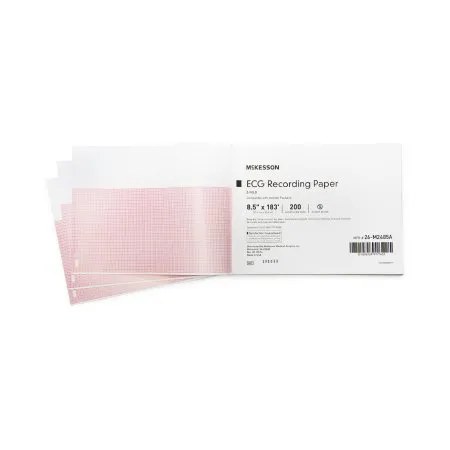 McKesson - 26-M2485A - Diagnostic Recording Paper Thermal Paper 8 1/2 Inch X 183 Foot Z Fold Red Grid