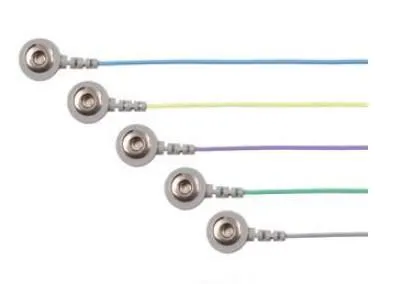 Natus Medical - 019-419300 - Snap Leads 3 M Length, Electrodes With Touchproof Connectors, Blue, Grey, Purple, Green And Yellow Snap Electrodes