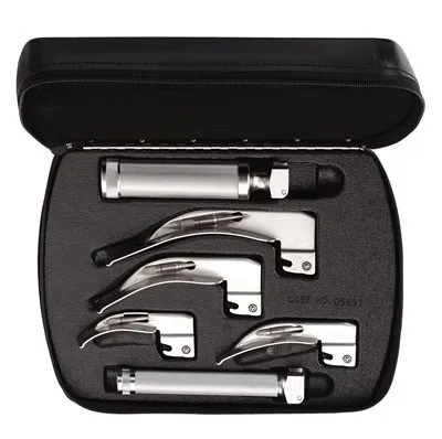 Welch Allyn - 68096 - Welch Allyn Miller 2.5 V Standard Laryngoscope Set, Lamp at Distal Tip; Stainless Steel, Includes Blade Sizes #0, #1, #2, #3 and #4, Medium C- Cell Power Handle, Small AA-Cell Power Handle, Hard Storage