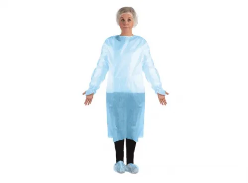 Amd Ritmed - A69955 - A69955: Chemo Gown Poly Coated Blue Oth Thumbloop Full Back Xl 10/Pk 10pk/