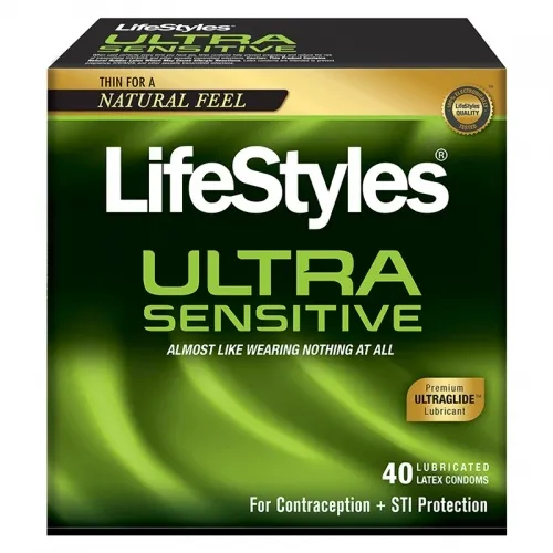Sxwell - 21746 - LifeStyles Ultra Sensitive Latex Condoms, 40 Count.