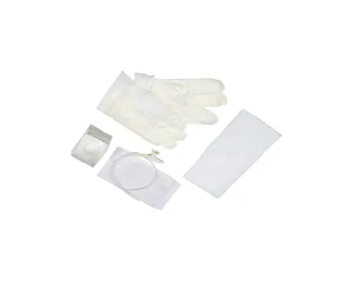 Amsino - AS384 - Catheter Kit, 12FR, Pop-Up Solution Cup & 1 pr of Vinyl Gloves, 50/cs