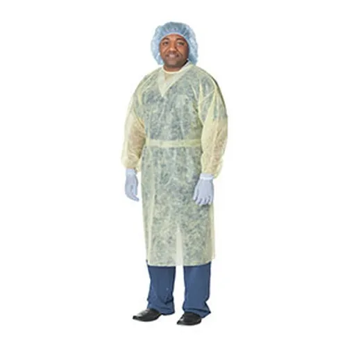 Aspen Surgical - From: 8572B To: 8576B - Gown, Film, Over The Head, Open Back w/ Elastic Wrist, Blue,100/cs