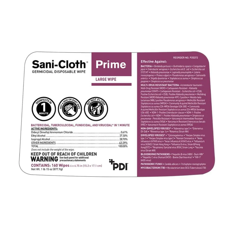 PDI - Professional Disposables - From: P24284 To: P25372 - Pdi Sani Cloth Prime XL Canister.
