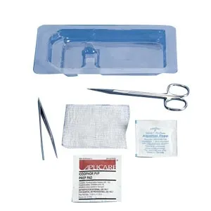 CARDINAL HEALTH - 4651 Cardinal HealthSuture Removal Tray with Metal Forceps Scissors