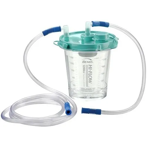 Cardinal Health - 485410 - Bemis Hi-Flow Rigid Suction Canister with Preattached and Connecting Tubes