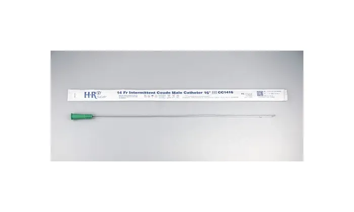 Hr Pharmaceuticals - From: CC1016 To: CC1816 - HR Pharmaceuticals Male 14fr Sterile Coude Catheter, Green