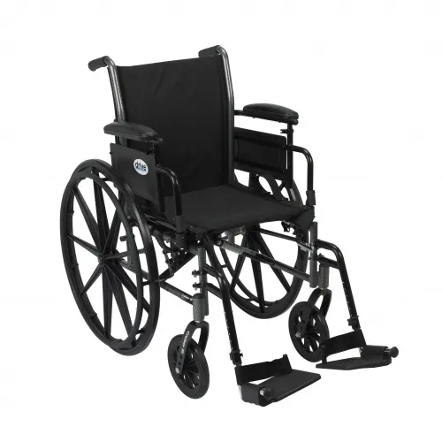 Drive Medical - k320adda-sf - Cruiser III Light Weight Wheelchair with Flip Back Removable Arms, Adjustable Height Desk Arms, Swing away Footrests