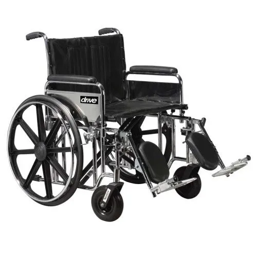 Drive Medical - std20dda-elr - Sentra Extra Heavy Duty Wheelchair, Detachable Desk Arms, Elevating Leg Rests, Seat