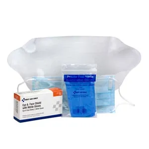 First Aid Only - 21-024 - Eye & Face Shield, w/ Gloves, 1 set/bx  (DROP SHIP ONLY - $50 Minimum Order)