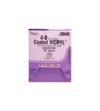 Ethicon Suture                  - J608h - Ethicon Vicryl (Polyglactin 910) Suture Standard & Short Length Size 0 54" Undyed Braided 3dz/Bx