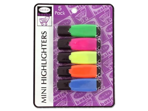Kole Imports - BB201 - Mini Highlighters, Pack Of 5