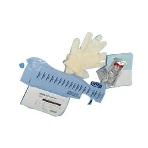 HR Pharmaceuticals - 22114 - MTG Jiffy Cath 14FR Closed System 16" Straight Cathether with Introducer Tip and a 1500mL Collection Bag -Contains two vinyl gloves one underpad one gauze and one clear -BZK- cleansing wipe- 100ea-cs