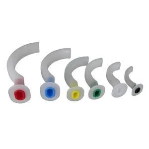 Teleflex - 122580 - Color coded guedel airway size 3, 80mm, green.  Smooth finish and rounded edges.  Reinforced bite block helps prevent occlusion.