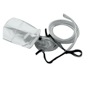 Salter Labs - 8120-7-50 - Elongated oxygen mask, high concentration, partial rebreathing mask with 7' safety tube, elastic strap style, adult. Latex free.
